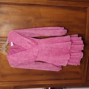 Japna| Pink Long Puffy Sleeve Dress Size M Final SALE ❤️ 💙 💜 💖
